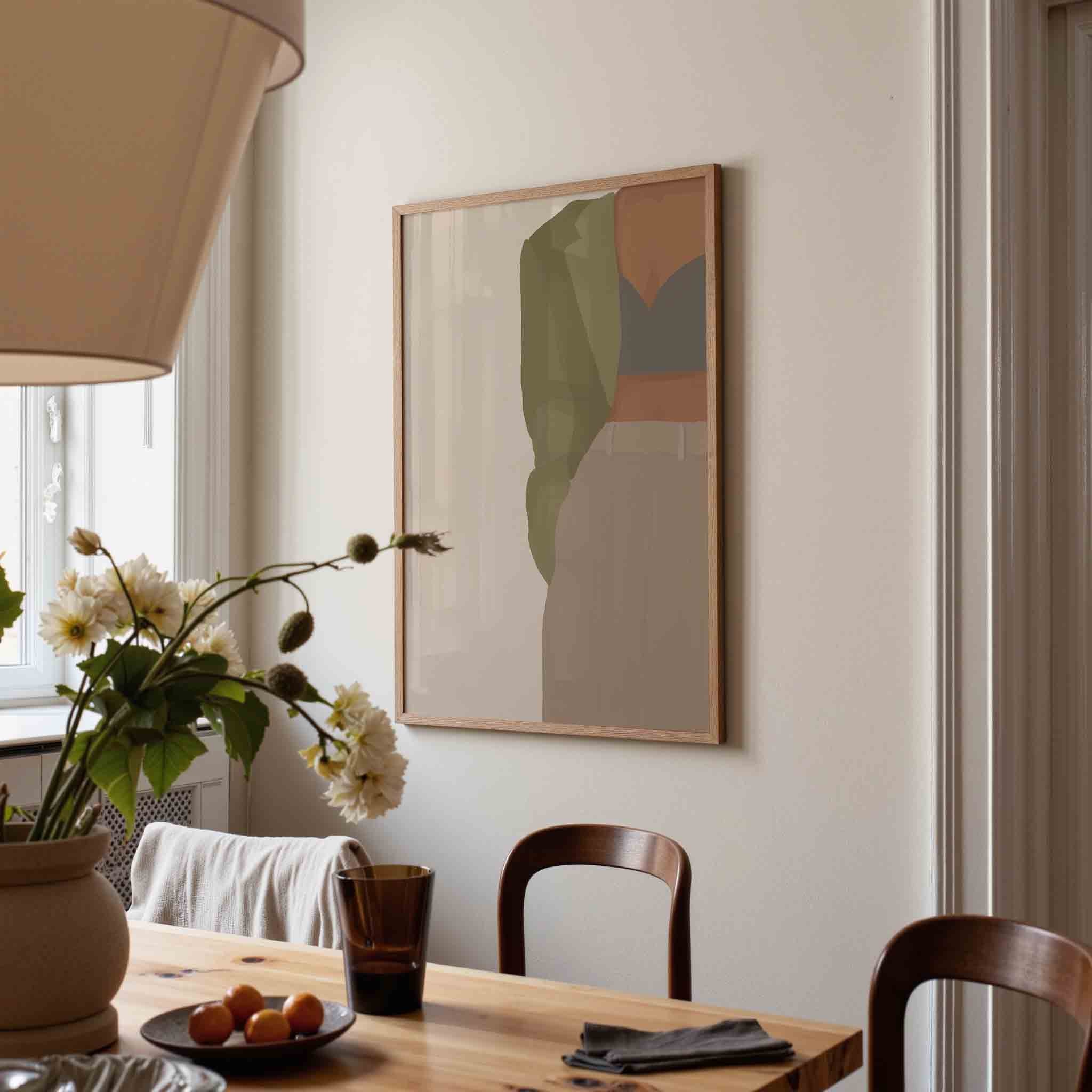 Vrouw in groene jas Poster