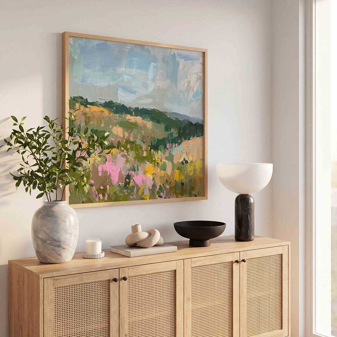 Landschap met bloemen Poster