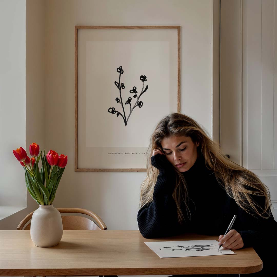 Minimalistische Bloementak Poster-WallArtistic