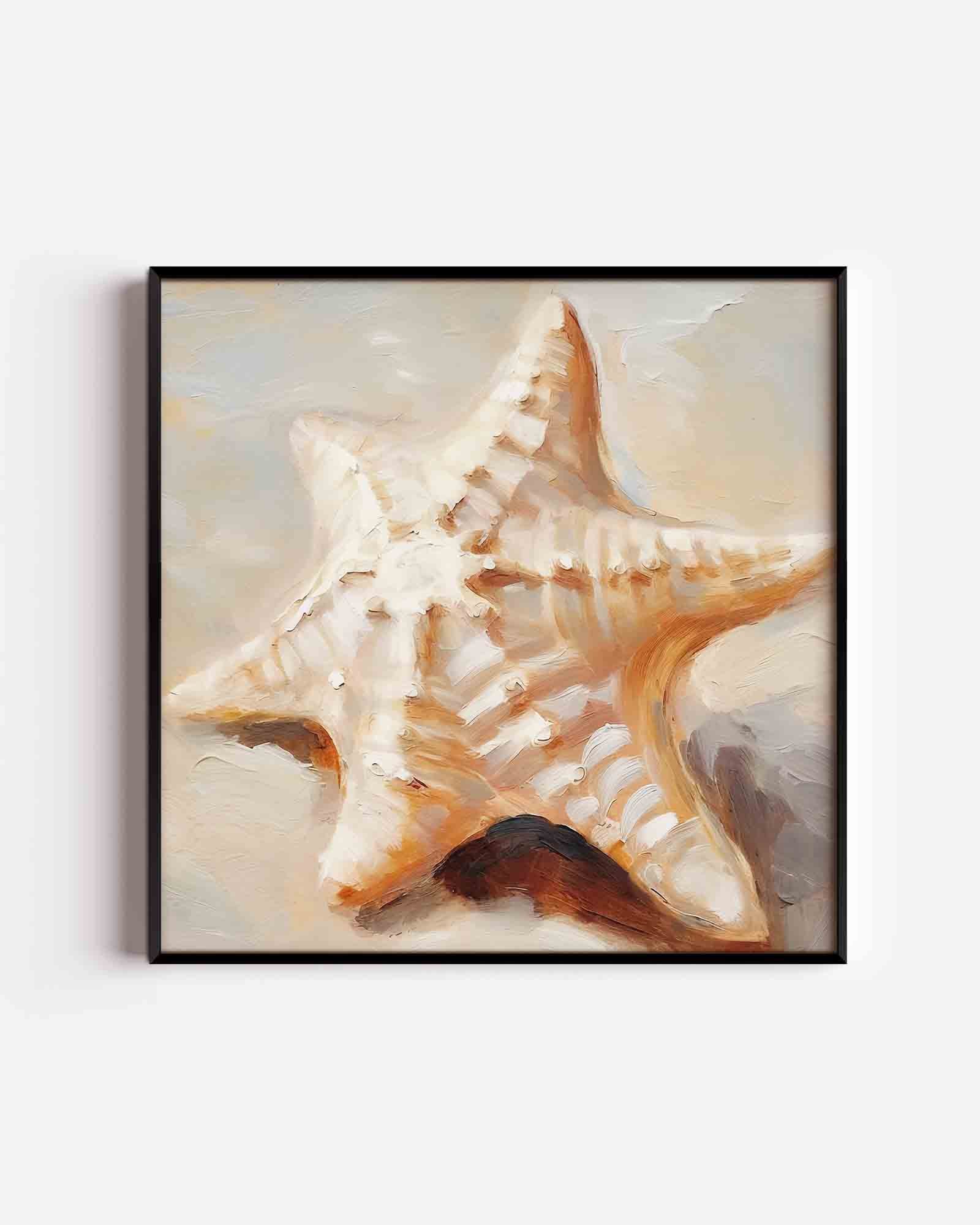 Zeester in beige Poster
