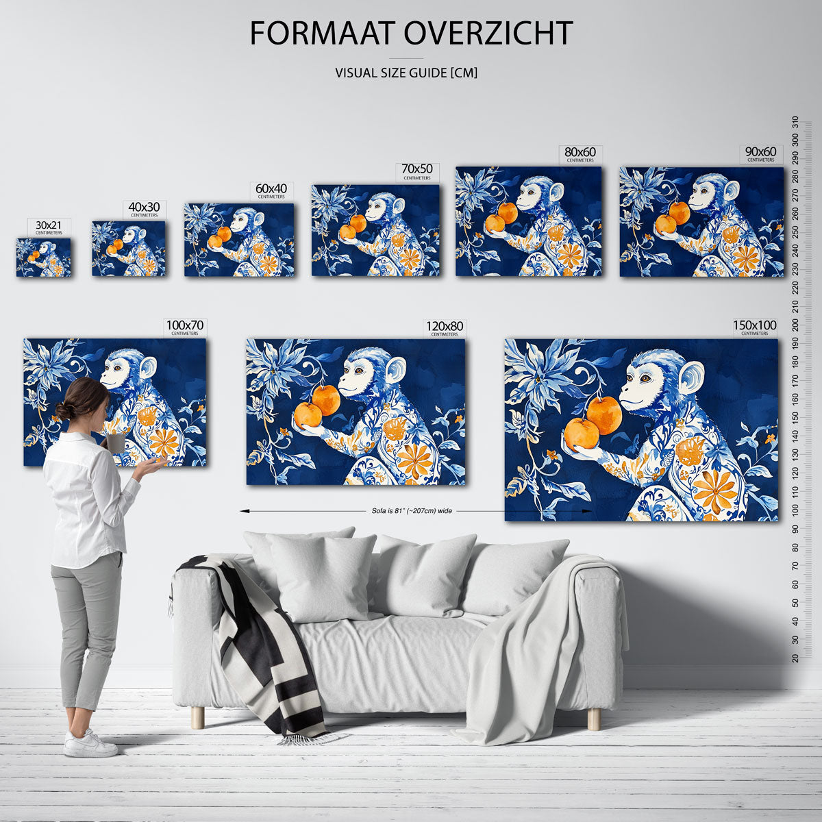 Aap met bloemen Poster