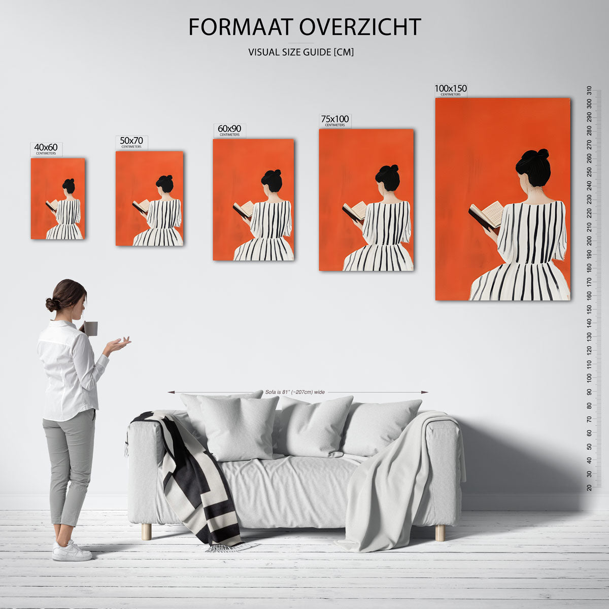 Vrouw met boek Kunstwerk