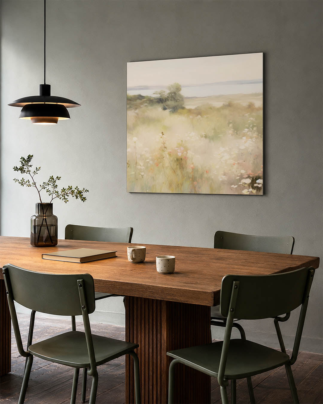 Dromerige bloemenweide Kunstwerk