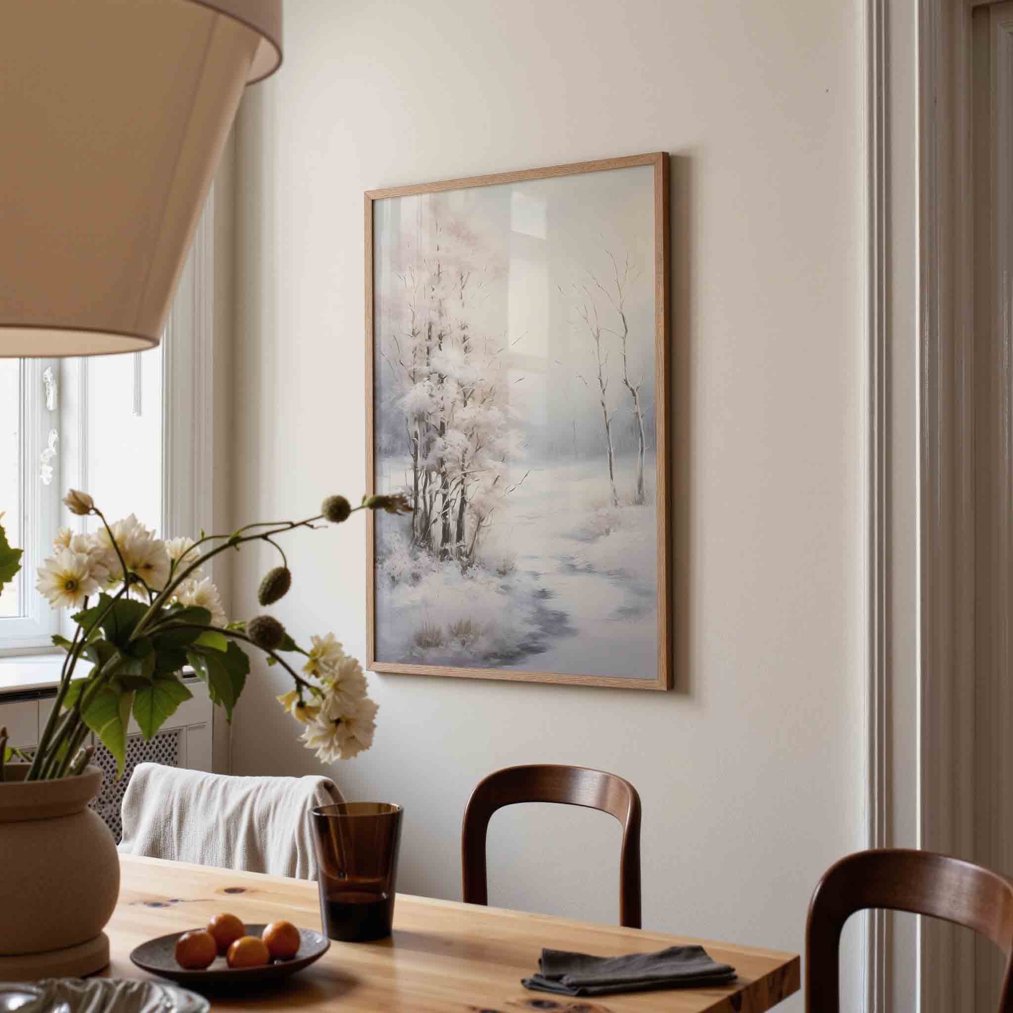 Winterlandschap met bomen Poster