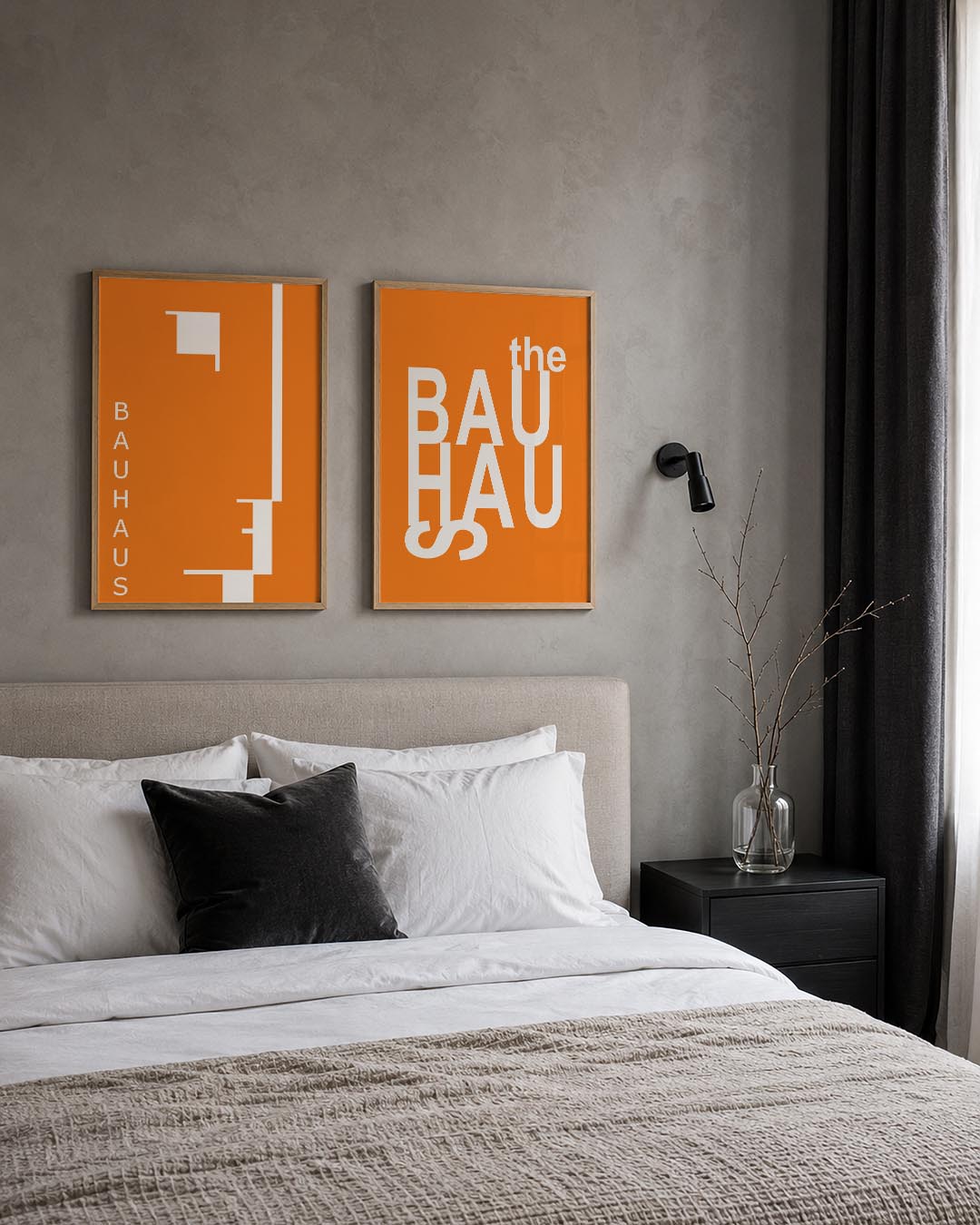 Oranje lijnenspel Posterset