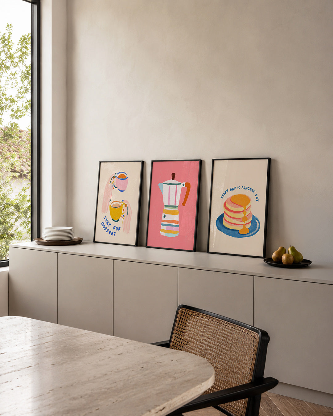 Kleurrijke koffiemomenten Posterset