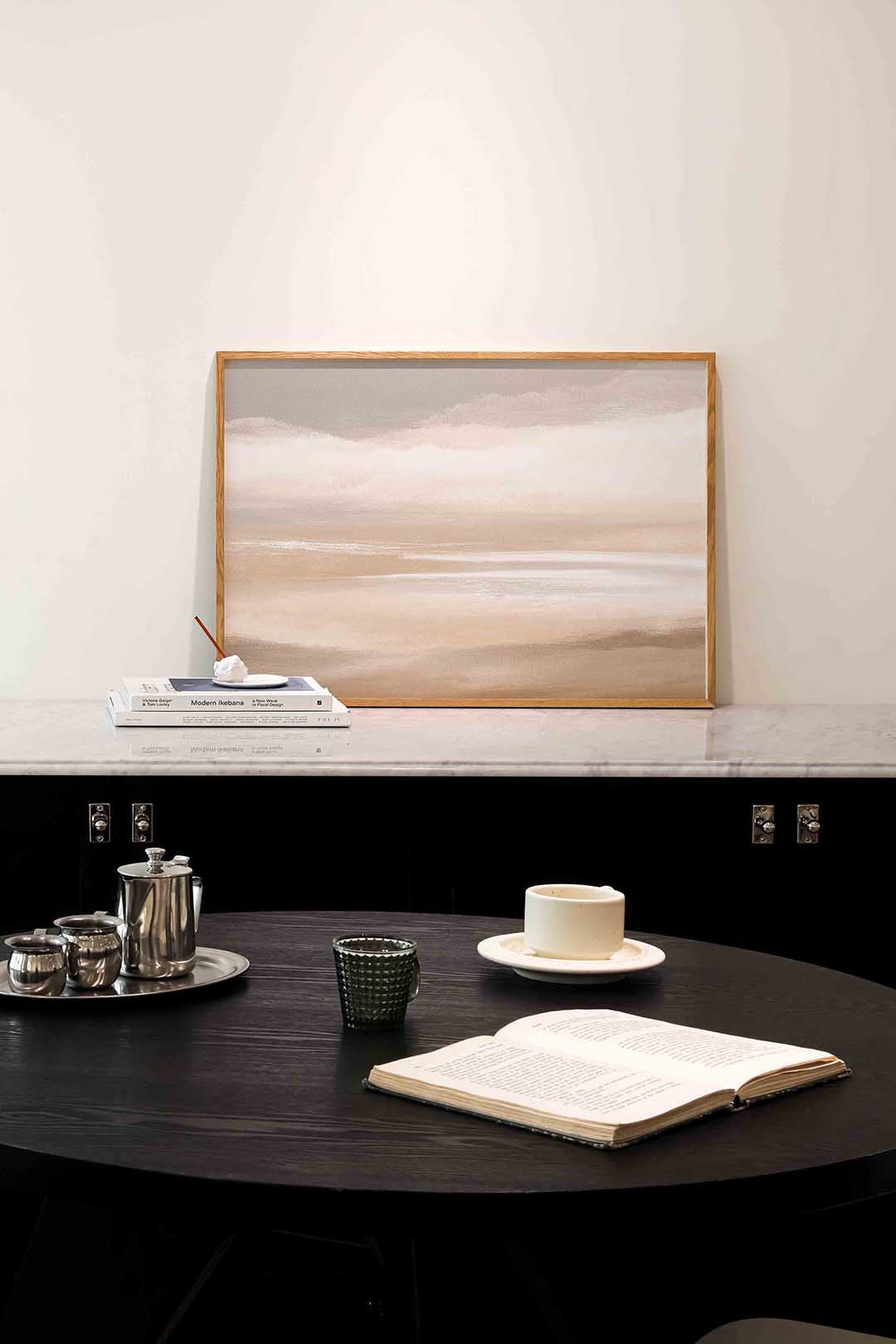 Abstracte beige landschap Poster
