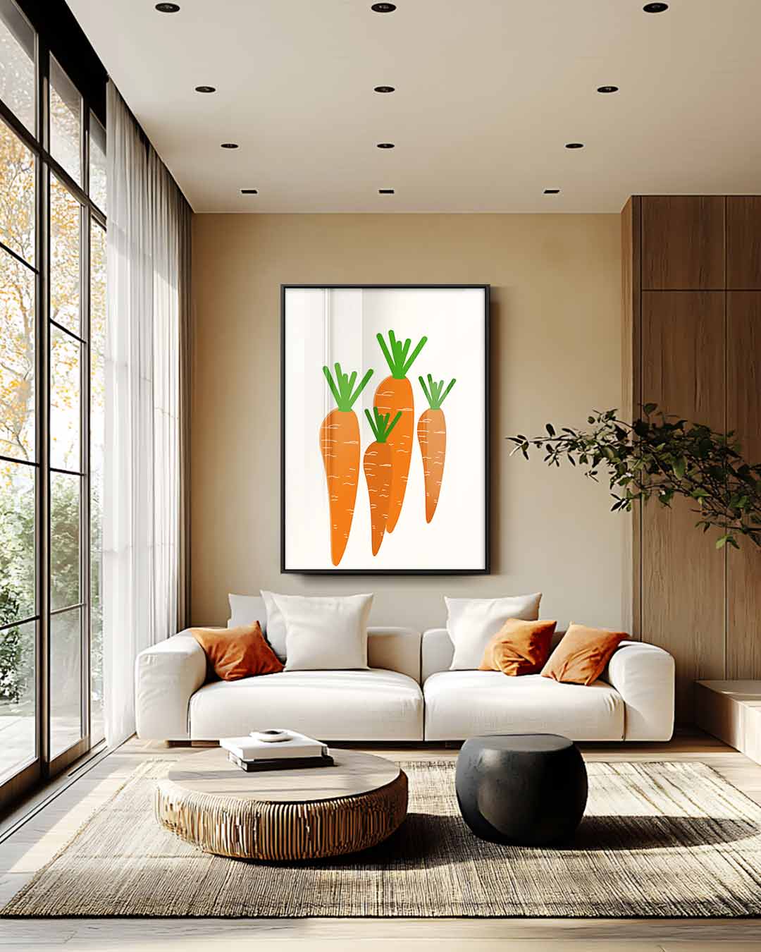 Moderne Wortel Illustratie Kunstwerk-canvas-dibond-plexiglas-wanddecoratie-WallArtistic