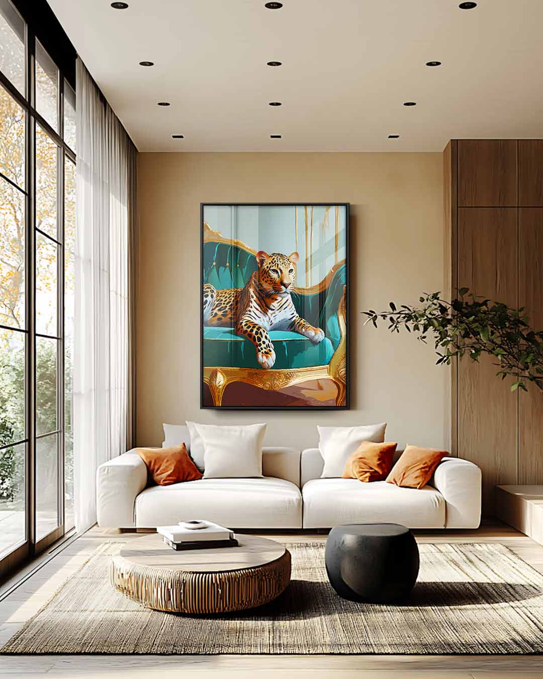 Luxe Luipaard op Sofa Kunstwerk