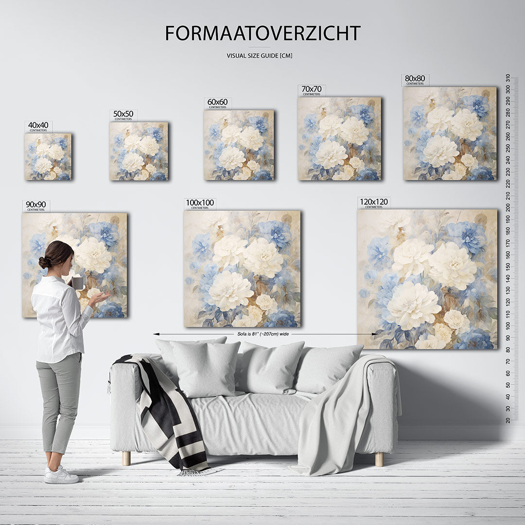 Bloemen in zachte tinten Kunstwerk