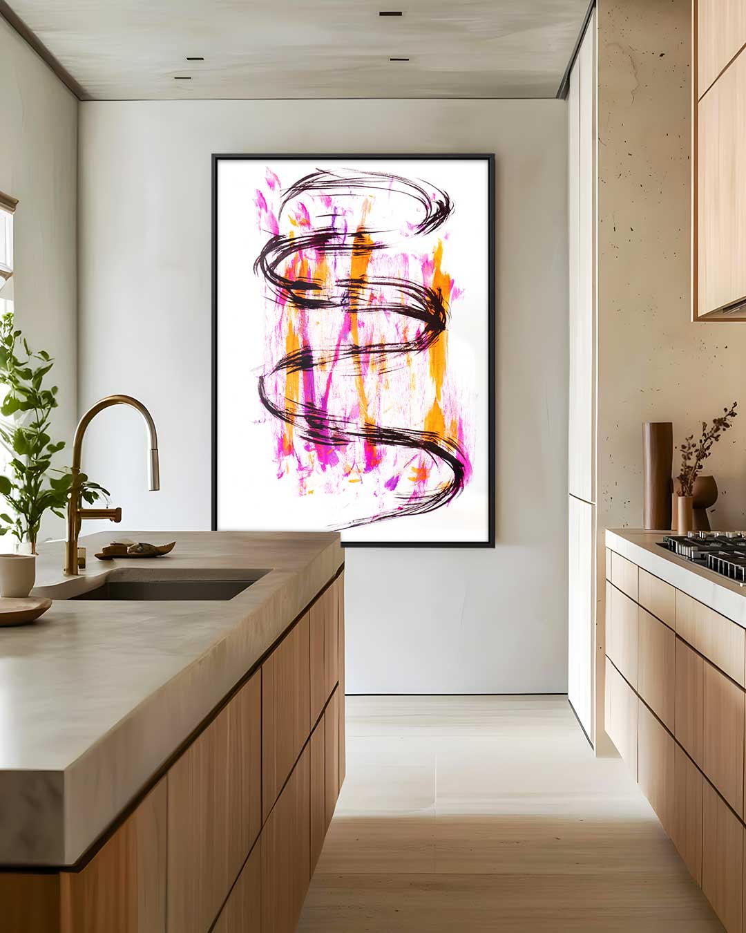 Dynamische Kleurenwervel Kunstwerk-canvas-dibond-plexiglas-wanddecoratie-WallArtistic