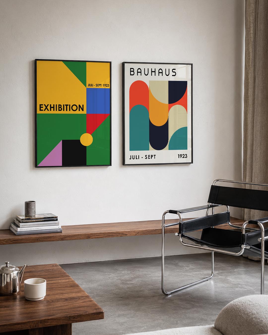 Kleurrijke vlakverdeling Posterset