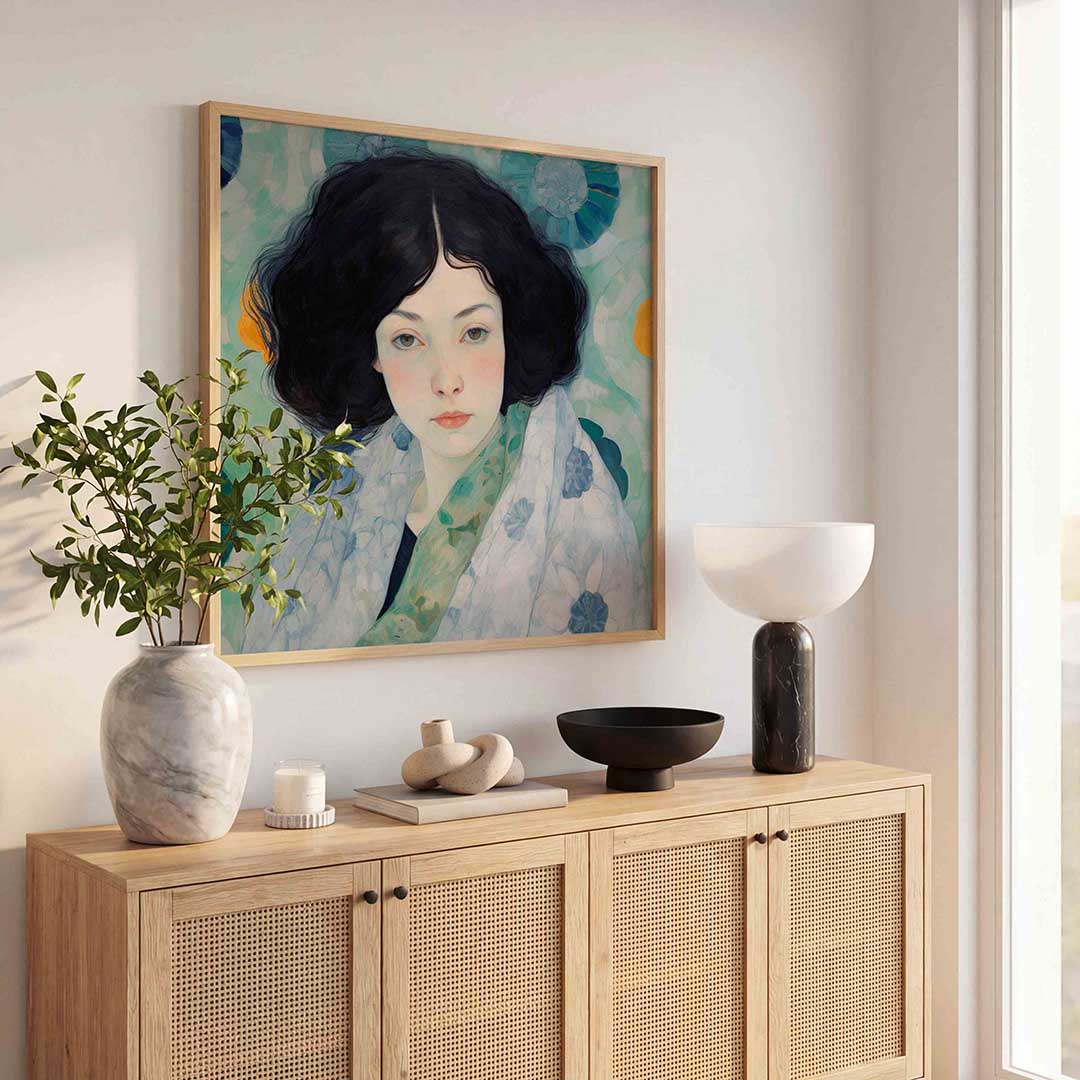 Vrouw met donkere haren Poster