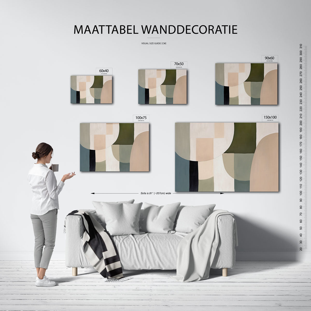 Geometrische vormen compositie Kunstwerk