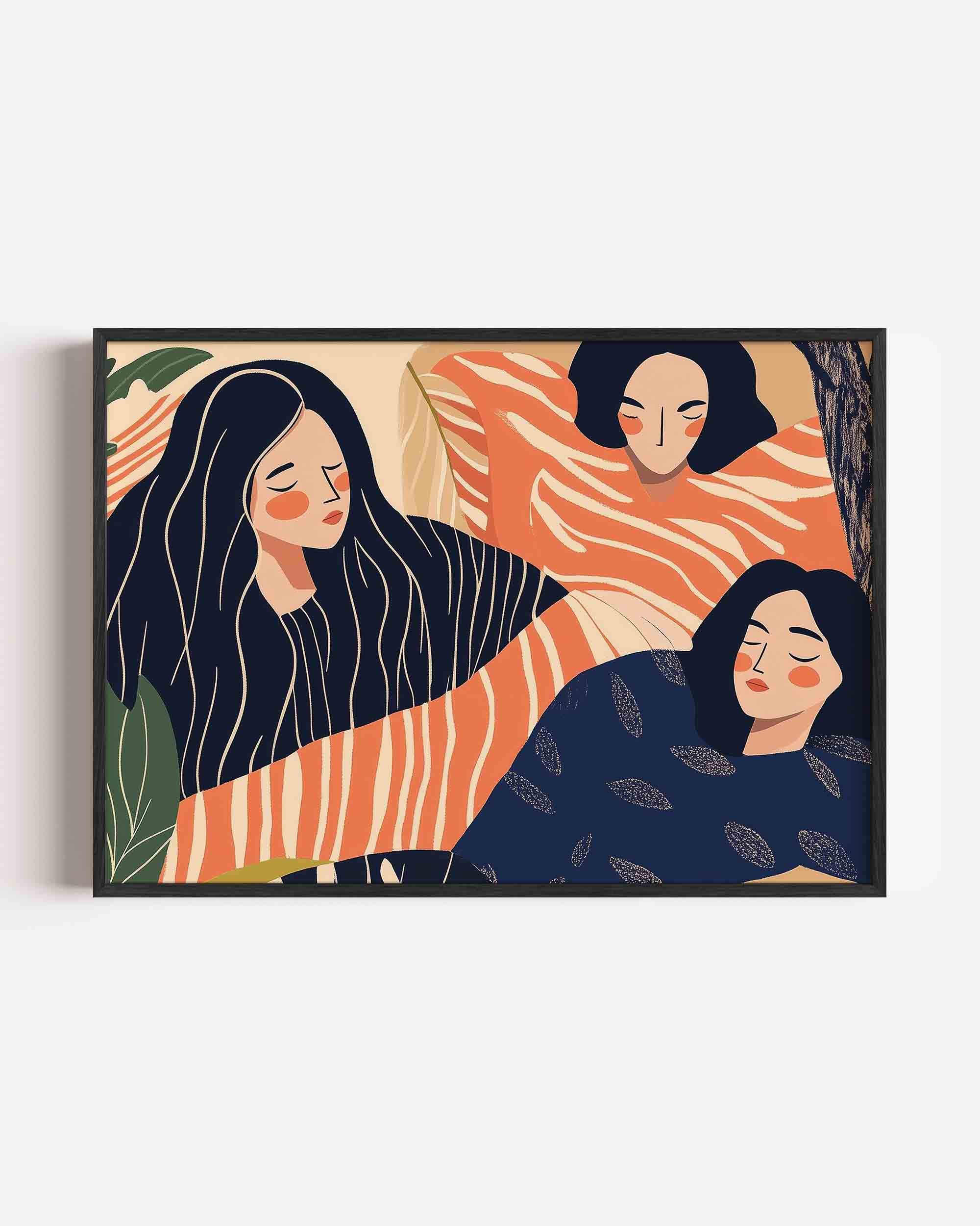 Drie figuren met patronen Poster