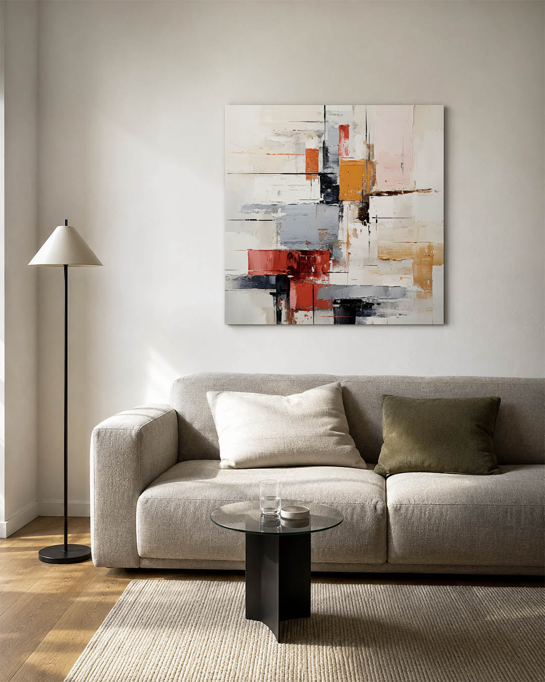 Geometrische kleurencompositie Kunstwerk
