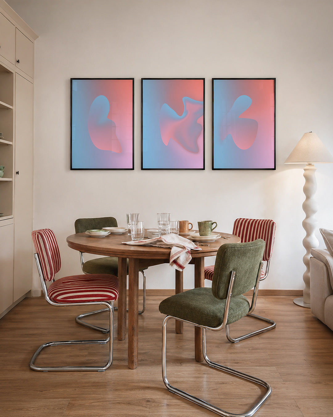 Vloeiende kleurvlakken Posterset