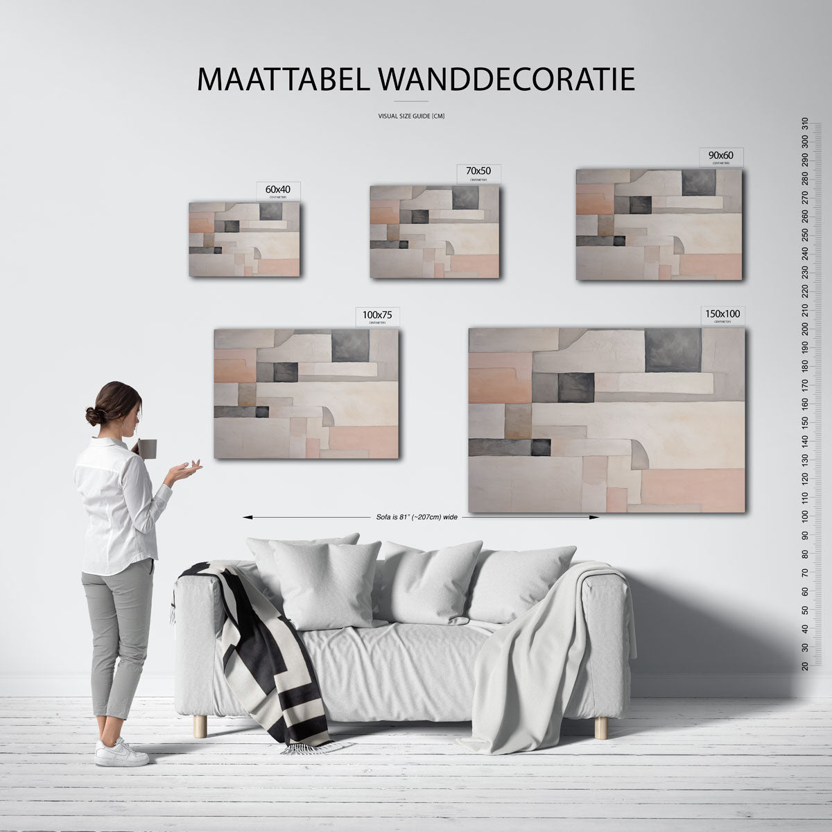 Geometrische vormen compositie Kunstwerk