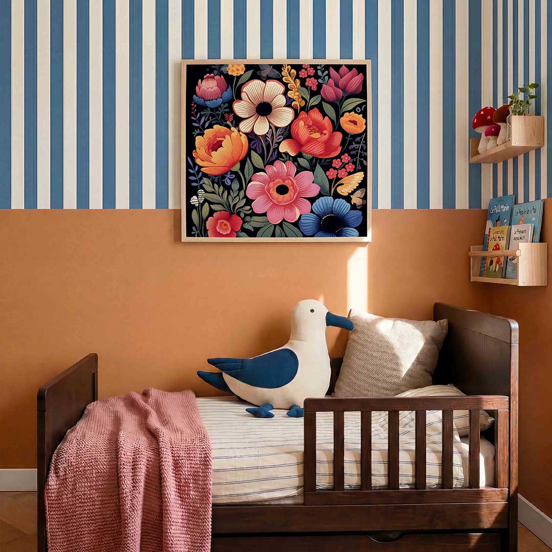 Bloemen en vlinders Poster