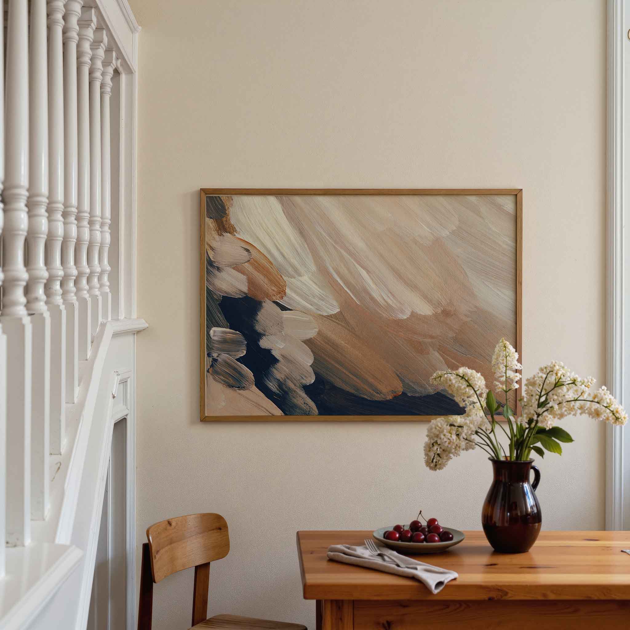 Abstracte penseelstreken Poster