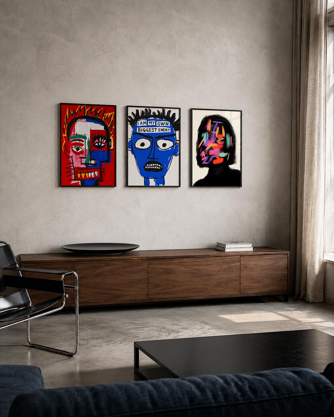 Kleurrijke gezichtsuitdrukking Posterset