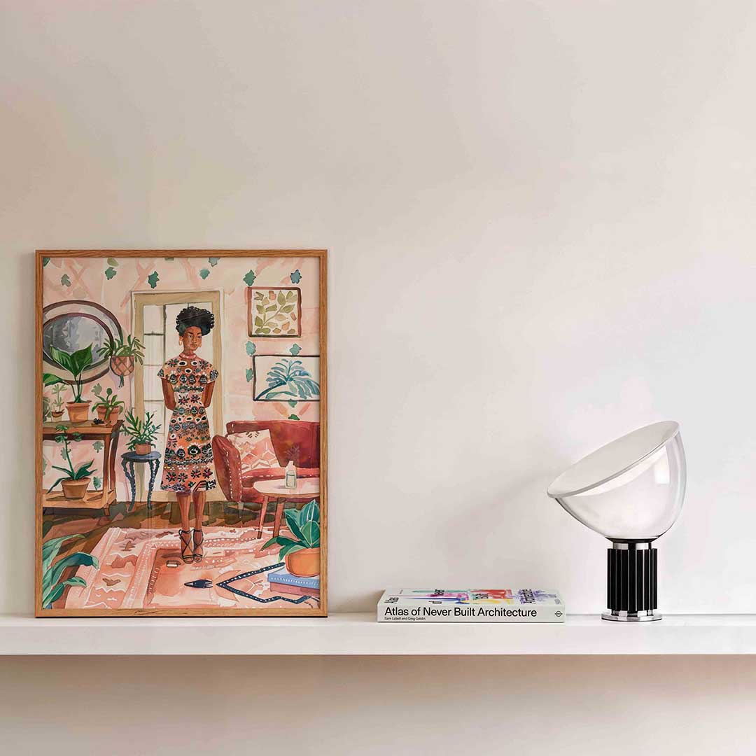 Vrouw in interieur Poster
