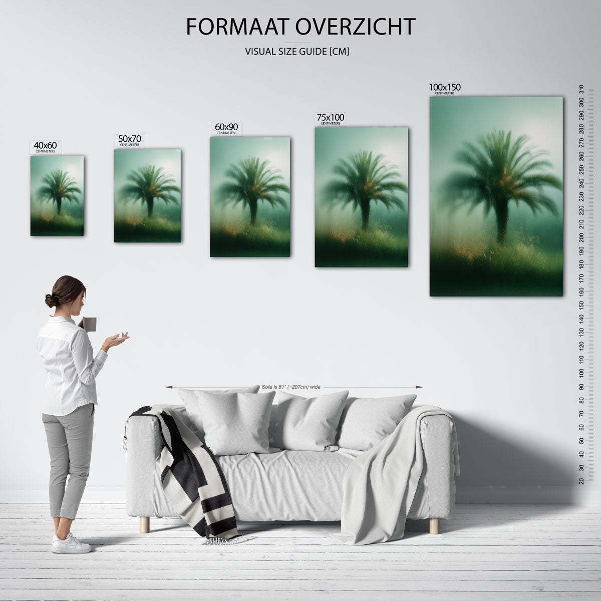 Vervagende palmboom Kunstwerk