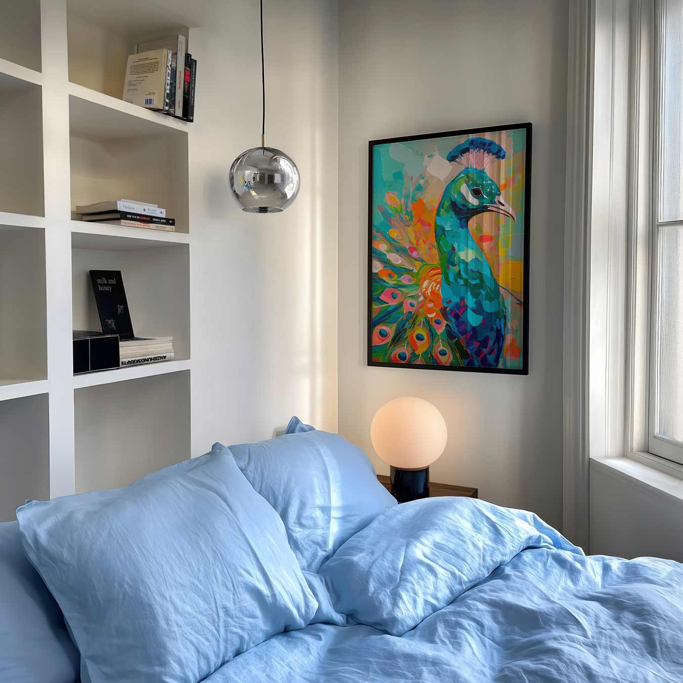 Kleurrijke Pauw Inspiratie Poster-WallArtistic
