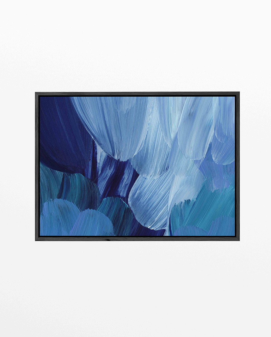 Dynamische blauwe borstels Kunstwerk