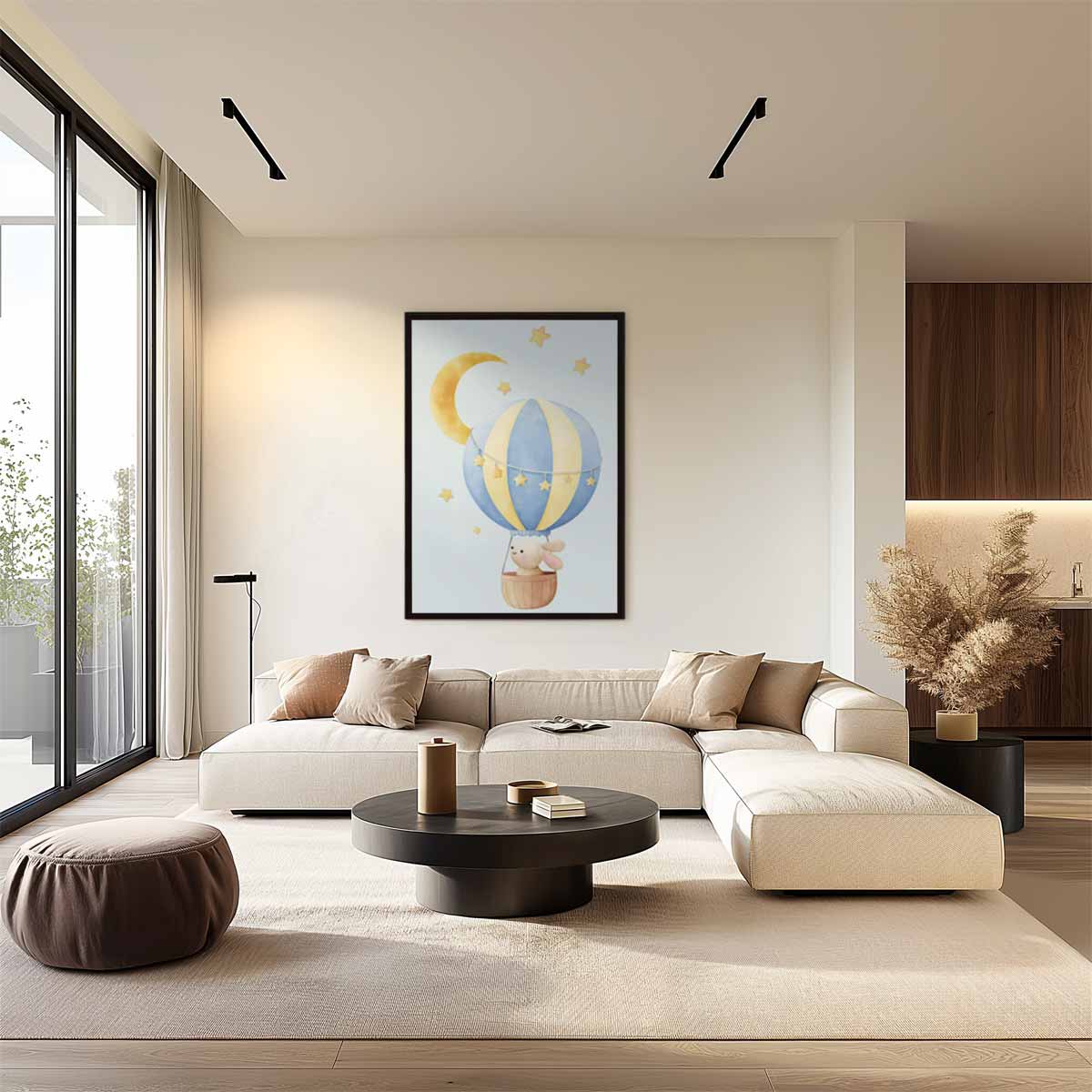 Dromerige Luchtballon Avontuur Kunstwerk-canvas-dibond-plexiglas-wanddecoratie-WallArtistic