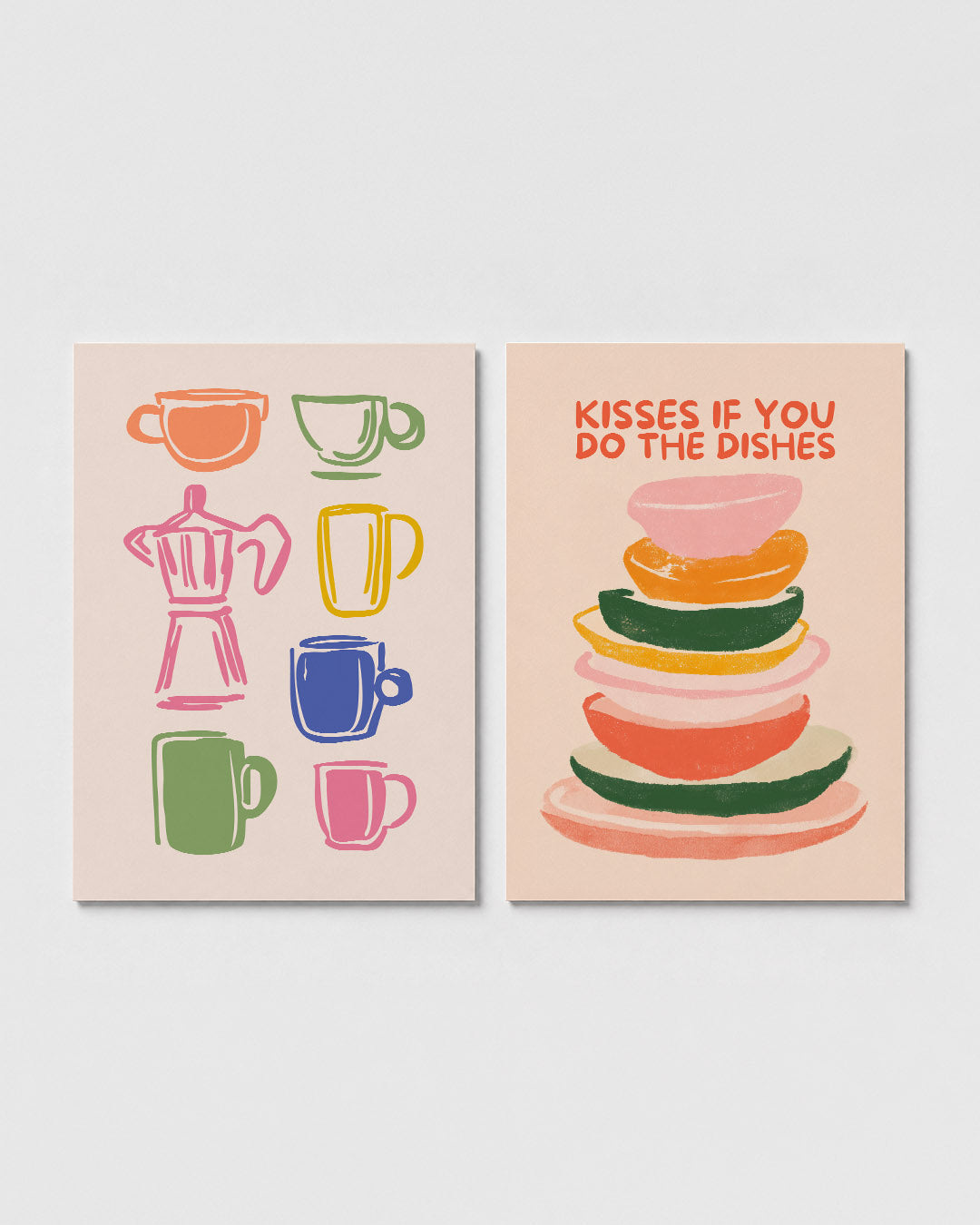 Kleurrijke kopjes Posterset