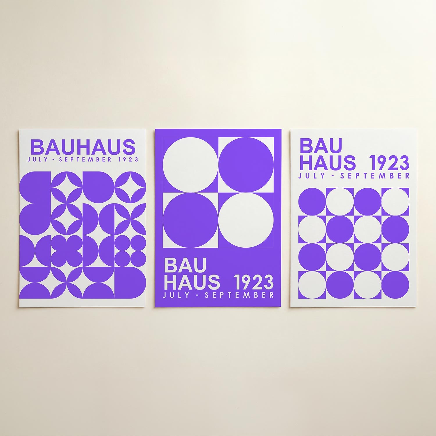 Vormenspel in paars Posterset