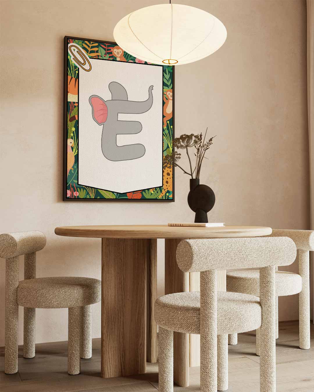 Speelse Olifanten Letterkunst Kunstwerk-canvas-dibond-plexiglas-wanddecoratie-WallArtistic