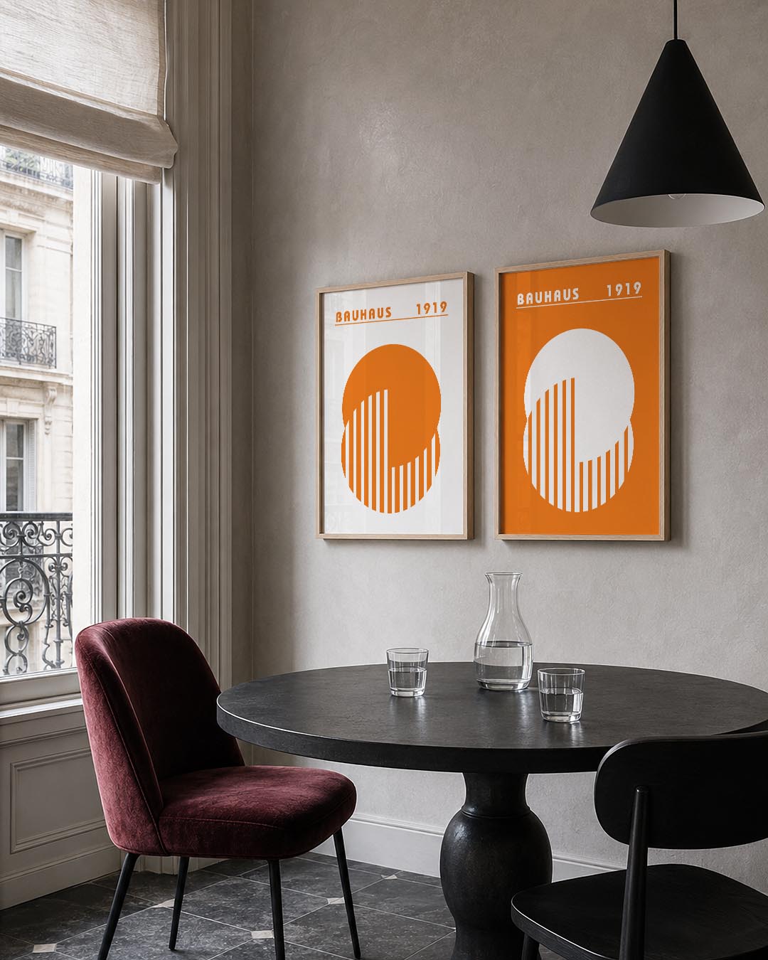 Oranje cirkelritme Posterset