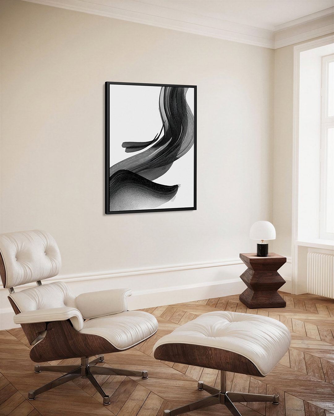 Dynamische zwarte golven Kunstwerk