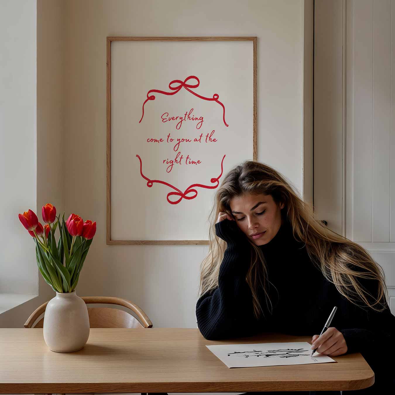 Inspirerende Wacht-Op-Het-Juiste-Moment Poster-WallArtistic