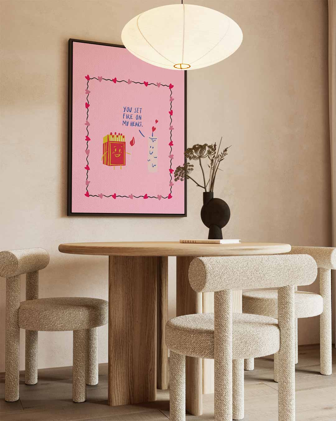 Vurige Liefdeskaart Kunstwerk-canvas-dibond-plexiglas-wanddecoratie-WallArtistic