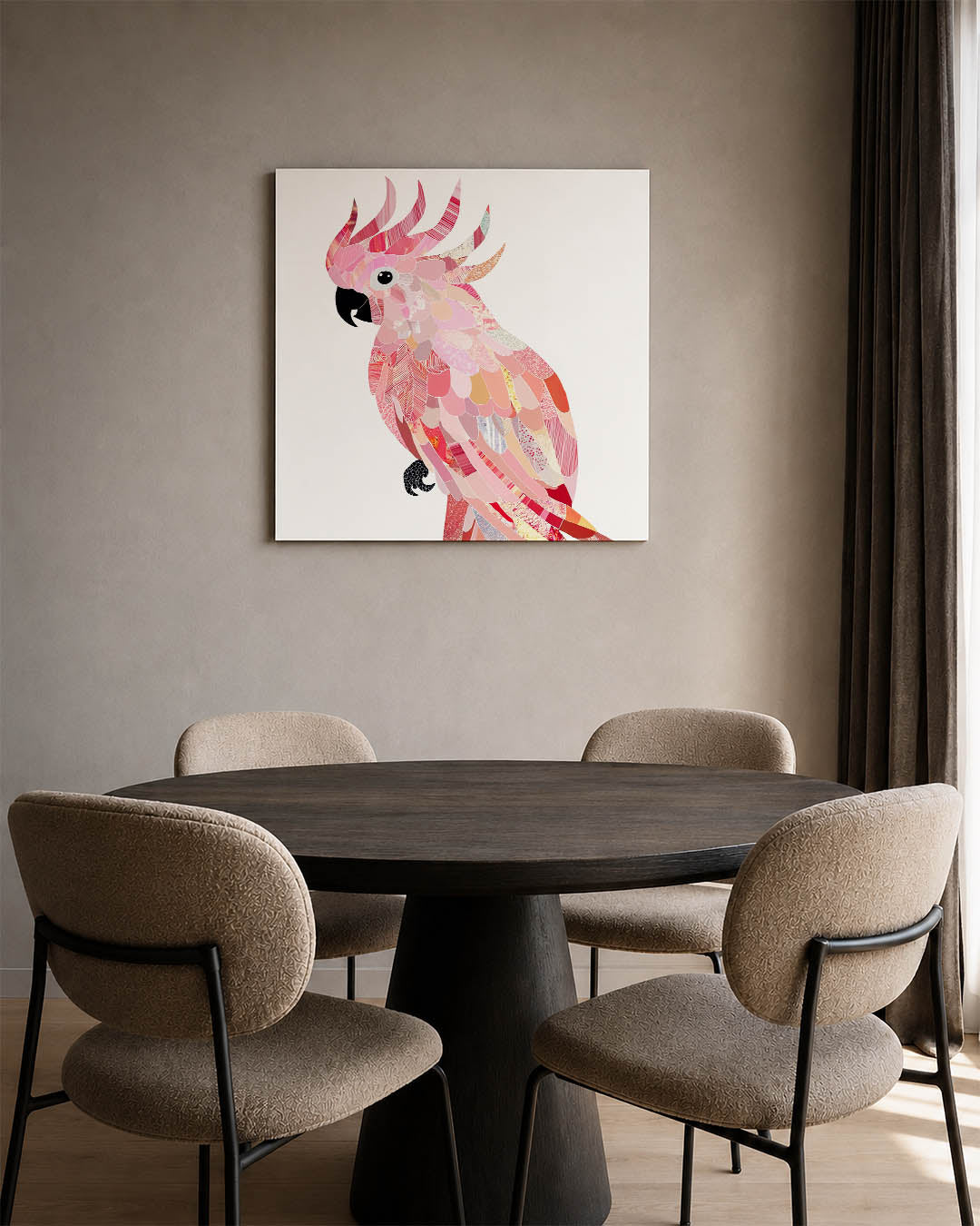 Vrolijke vogel collage Kunstwerk