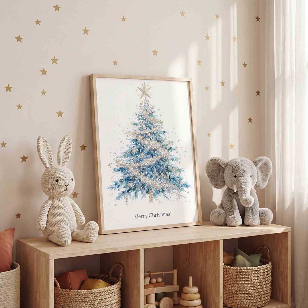 Kerstboom met ster Poster