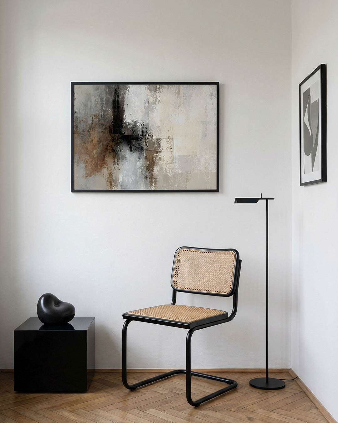 Abstracte beige en bruine Poster
