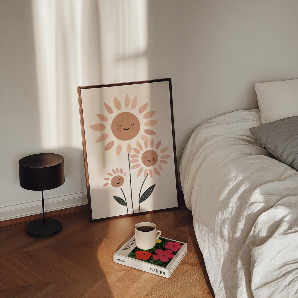 Vrolijke Bloemenfamilie Poster-WallArtistic
