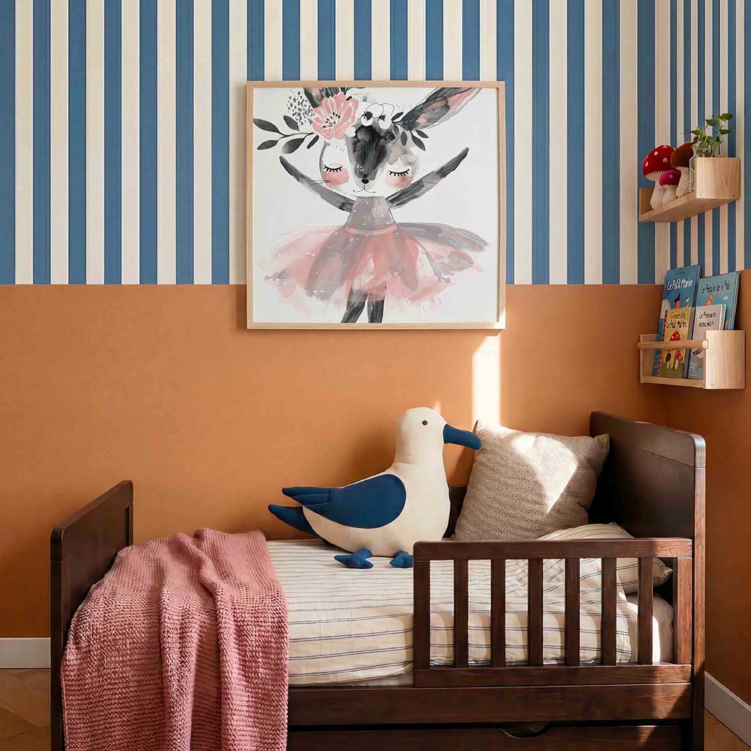 Dansende konijn met bloemen Poster