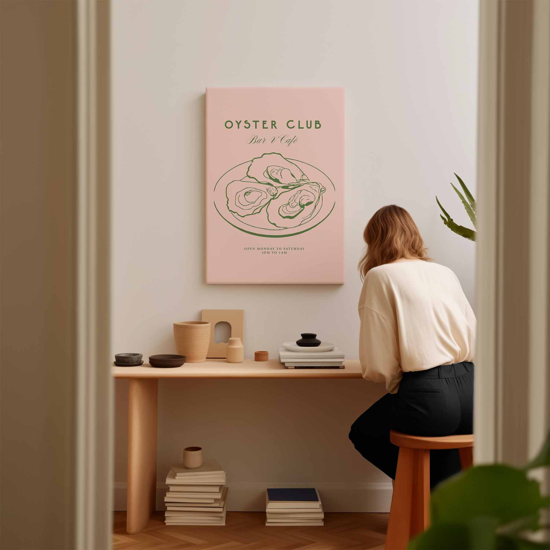 Oyster Club Illustratie Kunstwerk-canvas-dibond-plexiglas-wanddecoratie-WallArtistic
