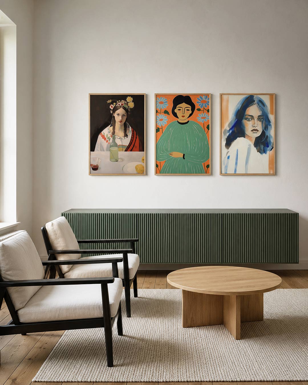 Kleurrijke portretcompositie Posterset