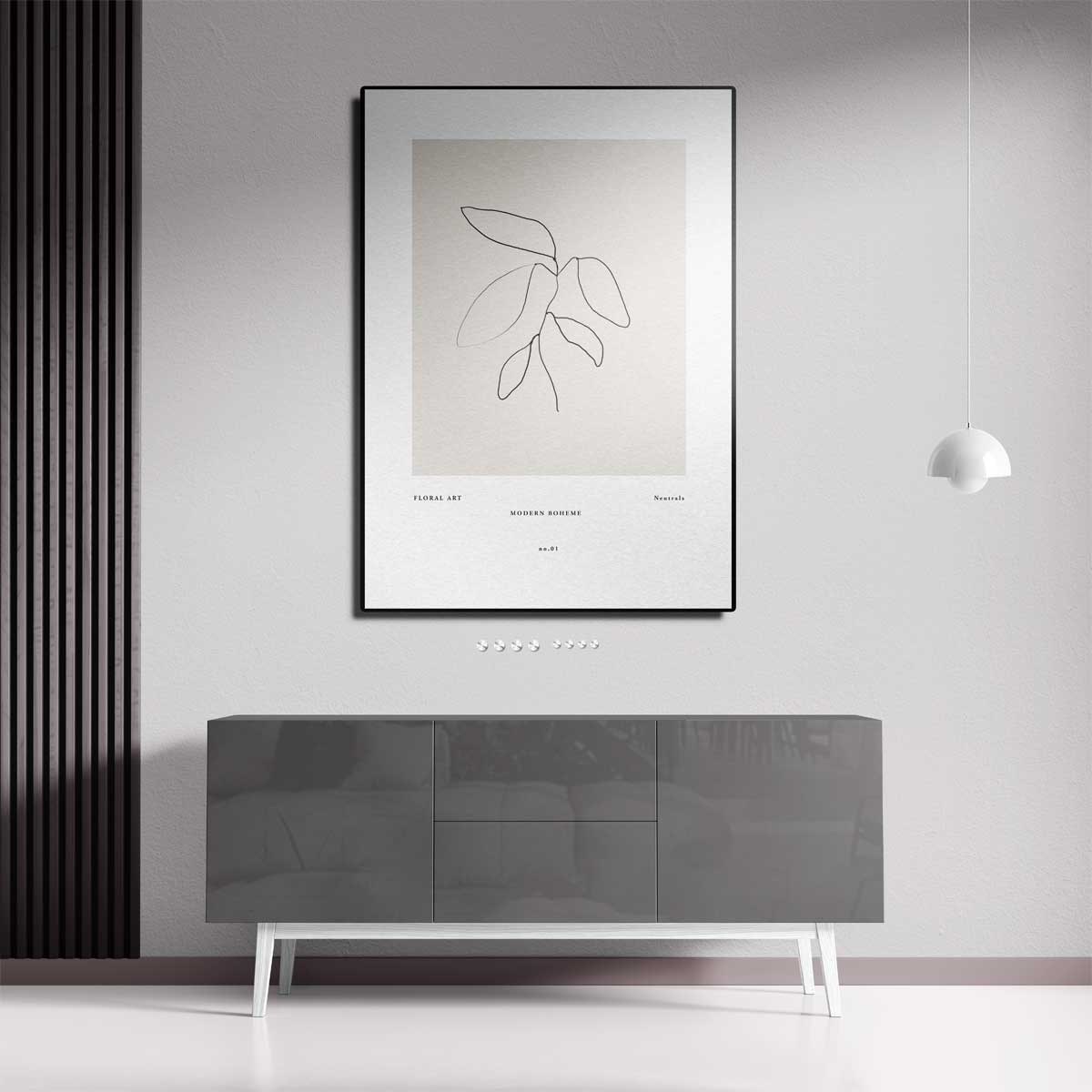 Minimalistische Botanische Lijntekening Kunstwerk-canvas-dibond-plexiglas-wanddecoratie-WallArtistic