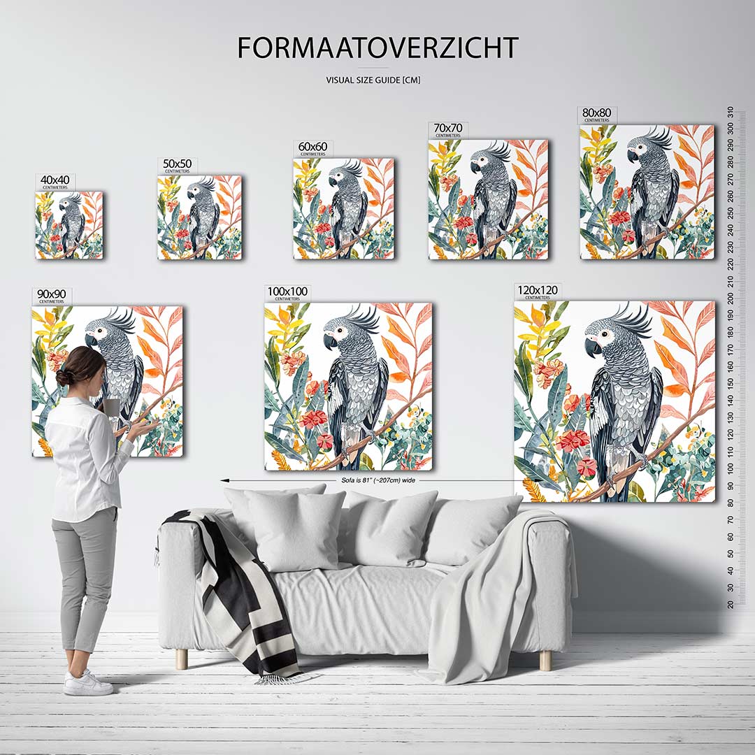 Vrolijke papegaai Kunstwerk