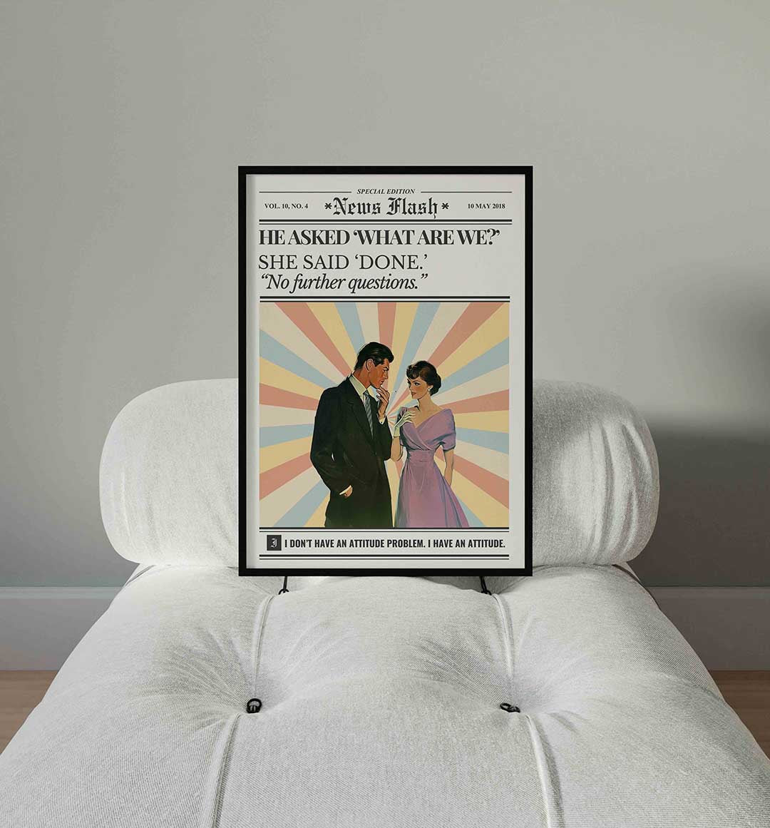 Retro koppel met tekst Poster