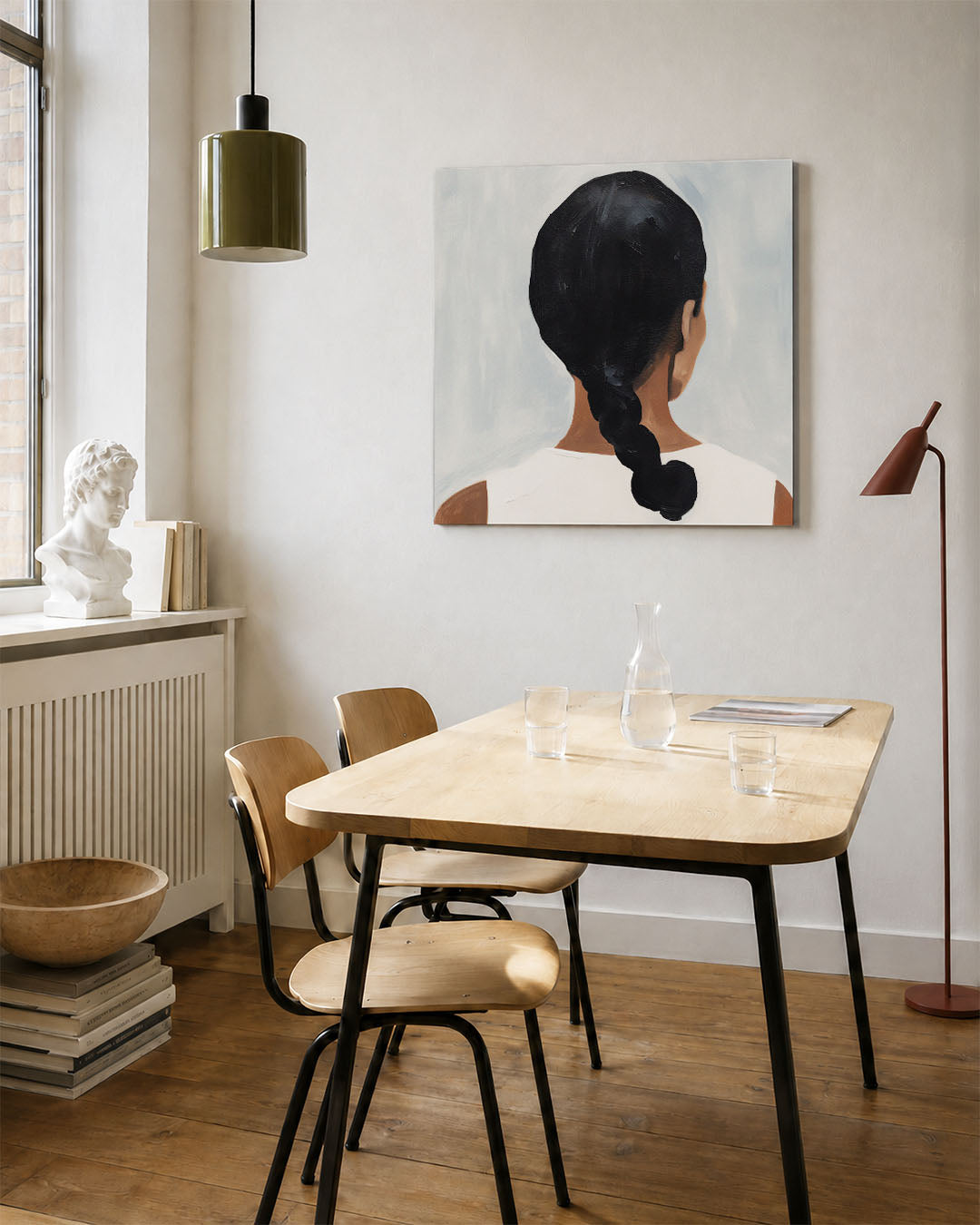 Vrouwelijke silhouet achteraanzicht Kunstwerk
