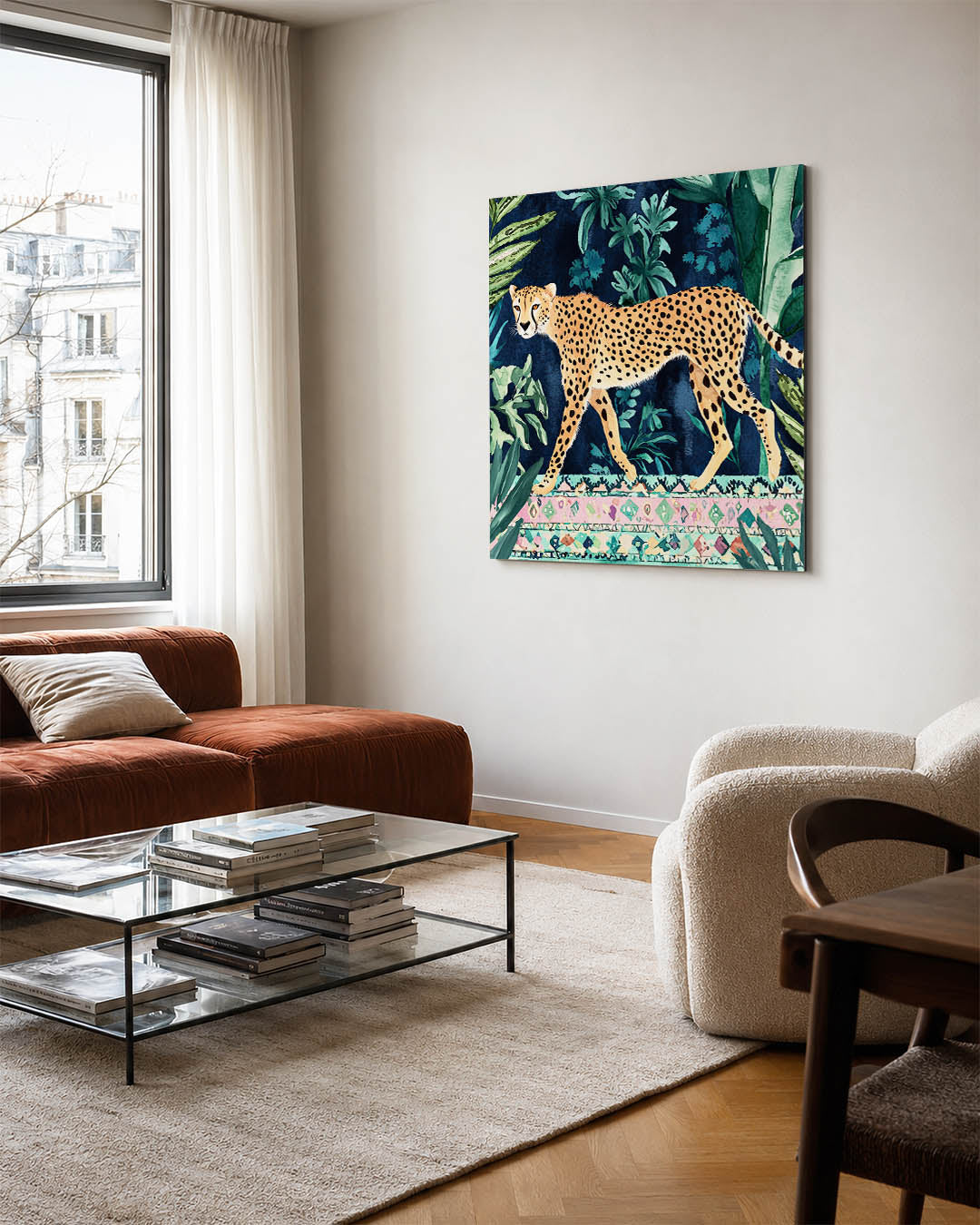 Luipaard in jungle Kunstwerk