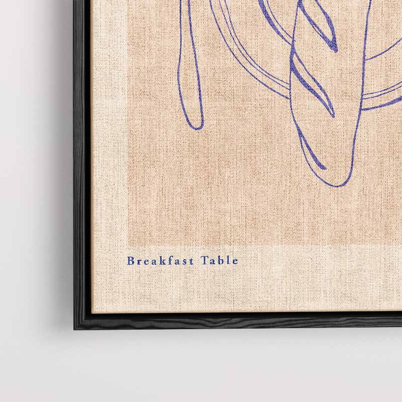Ontbijttafel Illustratie Kunstwerk-canvas-dibond-plexiglas-wanddecoratie-WallArtistic